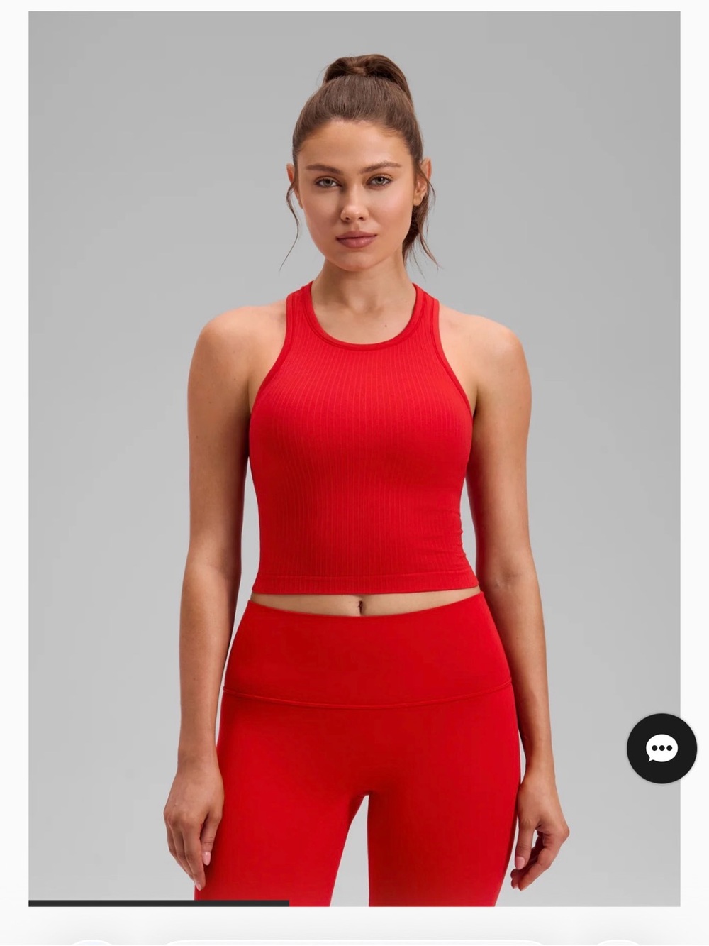 Crz yoga red ribbed crop top
